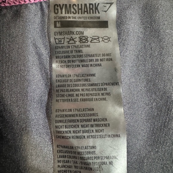 Gymshark Women's Cropped Leggings-Gray with Pink Waistband-Size M - Picture 4 of 6